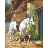 Luca-S counted Cross Stitch kit "By the Cottage", 42,5x34cm, DIY Model