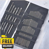 55 Pcs Self Threading Needles Hand Sewing Kit Embroidery Stainless Steel Craft Model