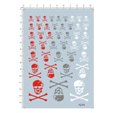 Water Slide Decal Red Gray White 8-25mm UN Spacy Skull for Mecha Fighter Model Model