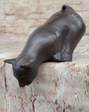 Desk Top Display House Cat Bronze Sculpture by M.Nardini Home Decoration Figure Model
