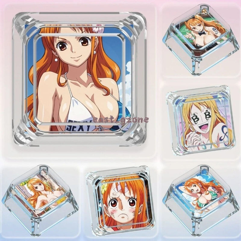 Anime Nami ONE PIC Transparent Sexy Manga Cross Shaft Keycaps for MX Keyboard Model