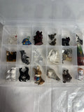 Vintage Miniature Figurine Lot Swarovski Crystal Cat Japan Bunny Buddha Parrot Model
