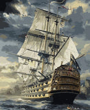 Paint By Numbers Kit Sailing Boat Ship at Sea 40CMx50CM Canvas Model