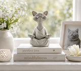 Zen Happy Cat Statue Meditation Cat Figurine Yoga Home Desk Decor - MINT - GIFT Model