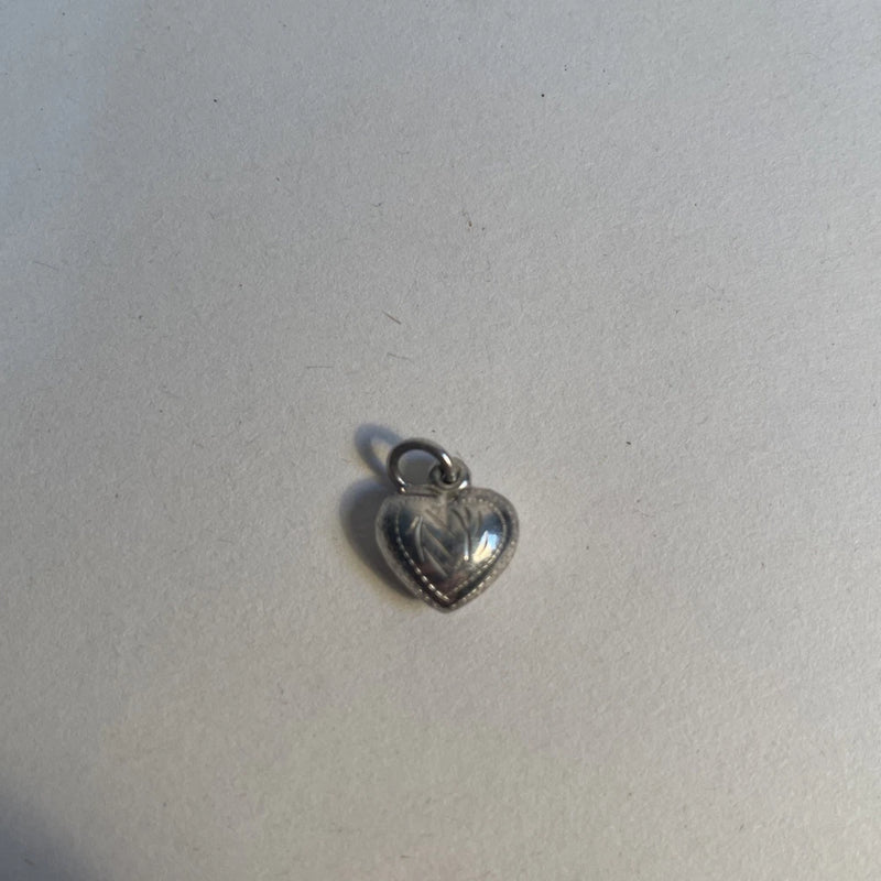sterling silver heart charm with engravings Charms