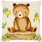 Vervaco stamped cross stitch kit cushion "Waldtiere II", 40x40cm, DIY Model