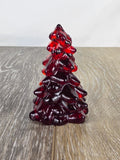 Ruby Red Glass UV Christmas Tree 2.75" - Whimsical Holiday Decor - GLOWS! Model