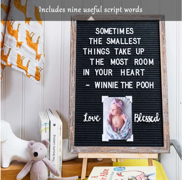Main Event 10x10 Felt Letter Board Rustic Farmhouse Wood Frame New in Box Model