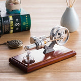 Victory Style Stirling Engine Model Wood Base Science Gift External Combustion Model