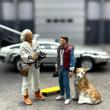 1/64 Scale Model Back to the future 2 people and Dog Diorama Miniature Figures Model