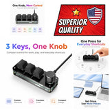 RGB Mini Macro Pad 3-Key Programmable Keyboard with Knob Hot Swap Mechanical Model