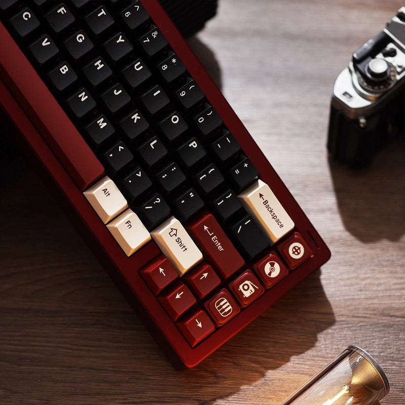 Black White Red Rome Doubleshot PBT Cherry Profile Keycap Set Model