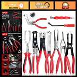10 PCS Fuel Line Disconnect Tool Kit, Hose Clamp & Snap Ring Pliers Set for Auto Model