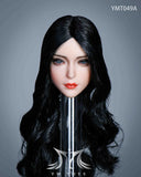 YMT049A 1/6 Orange Girl Curls Head Carved Model Toys Model