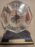 Bradford Exchange Legacy of Courage Fire Dept. Figurine Display Plate 2003 Model