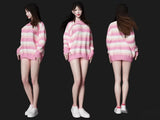 1:64 1:43 Sweatshirt Girl Miniature Figure Sand Table Model For Cars Vehicles Model