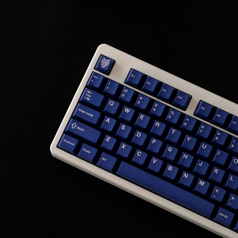 114-Key Dark Blue PBT Keycaps Cherry Profile Double Shot for MX Mechanical Model