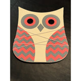 Owl Fabric Memo Board Chevron Pattern Photo Holder Wall Decor Coral Gray 17x14 Model