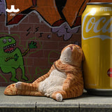JXK 1:6 Drunken Cat Model Animal Realistic Collection Scene Decor Gift Toy Model