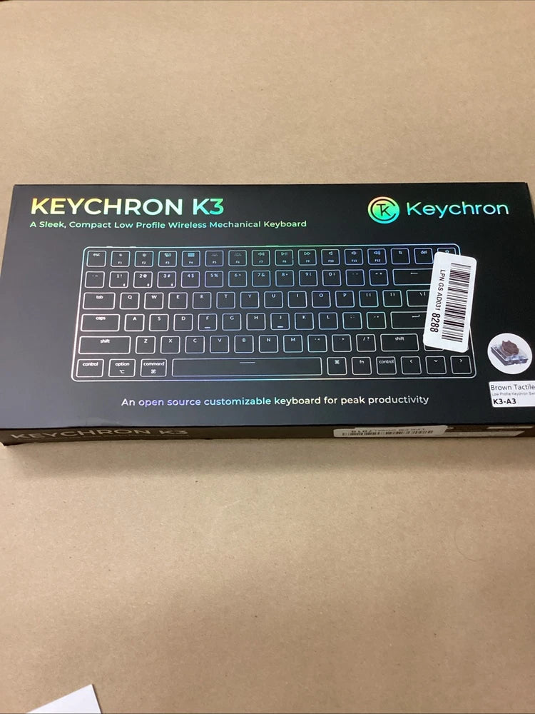 Keychron K3 BROWN TACTILE K3-A3 Backlit Keyboard Model