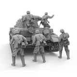 1/35 WWII Military Infantry Combat Team 5 Resin Figures Model Kit No Tank Model
