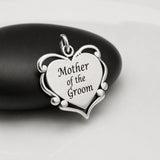 925 Sterling Silver Mother of the Groom Charm - Wedding Party Gift Pendant Charms