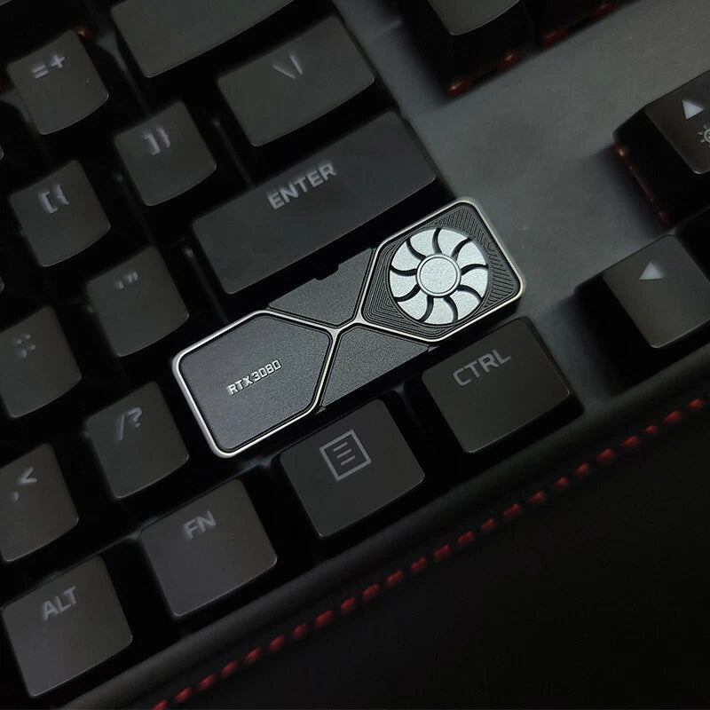 Metal DIY Keycap RTX3080 Fan Rotates Key Cap for Game Keyboard Right SHIFT Model