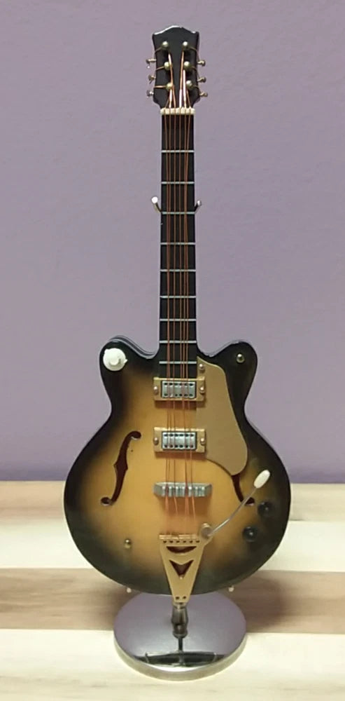 Vintage 6 String Electric Guitar With Stand ~ 7" Miniature Display Instrument Model