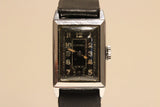 ART DECO RARE WW2 GERMANY MILITARY RECTANGULAR MEN'S WATCH "BIFORA" 15J /D.R.G.M Model