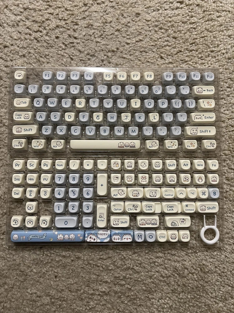 NEW Keyboard Set Cute Cat Like Character Custom Colors Windows PC Key Caps Model