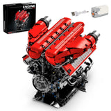 V12 Engine Model Kit That Runs, 12-Cylinder Sports Car Engine Building Set with Model