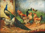 Needlework Crafts Full Embroidery Counted Cross Stitch Kit 14ct Peacock Chickens Model