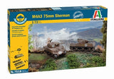 Italeri 1/72 7518 WWII US M4A3 Sherman Medium Tank (2 Fast Assembly Models) Model