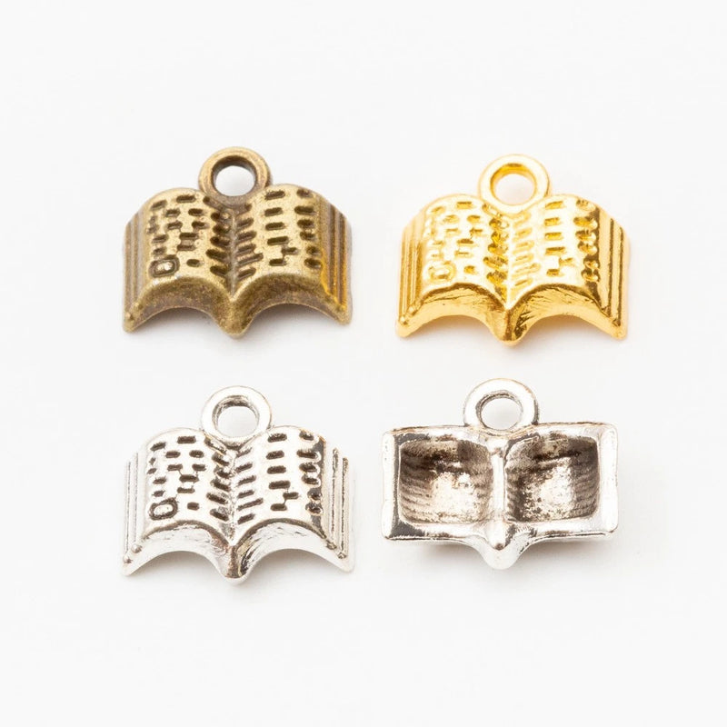 Multicolor 300 Pcs Tibet Silver Bronze Plated Book Charms 12X11X3MM B10093 Charms