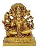 Brass Panchmukhi Hanuman Idol Sitting Bajrangbali Statue Sculpture Figurine Model