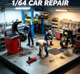 1/64 Mechanic Worker 4 Figure W/ Repair Tools Car Service Repair Diorama Model Model