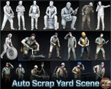 1/35 Scale 50mm Auto Scrap Yard Scene Figure Model Resin Printed Model