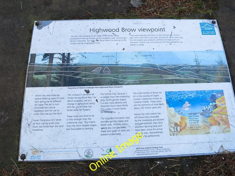 Photo 6x4 Highwood Brow information board Hackness/SE9790  c2013 Model