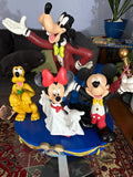Walt Disney World Disney Figurine Display Set Mickey Minnie Goofy Pluto 17" Model
