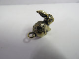 Small Miniature Engraved Brass Rabbit Bracelet Charm Free Shipping Charms