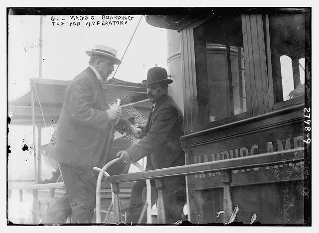 Photo:New York City NY 1913 G.L. Maggio boarding tug for S.S. Imperator Model