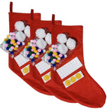 Decorate Your Own Christmas Stocking Kit DIY Red Felt Pom Pom Confetti 3 Pk Model