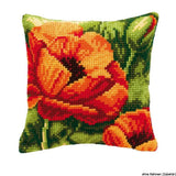 Vervaco stamped cross stitch kit cushion Orange flower, DIY Model