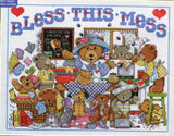 Bless This Mess Cross Stitch Sealed Kit Janlynn 140-186 Joan Elliot Bears 1999 Model