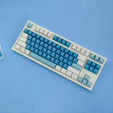 Blue White Cherry Profile Sea Mist Dye-subs PBT Keycap Set -129 Keys Model