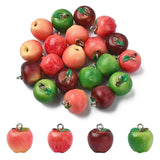 20pcs Red Green Apple Fruit Charms Resin Fruit Pendant 3D Dangle Pendant for DIY Charms