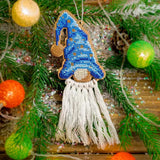 DIY Bead Embroidery Kit on Wood Christmas Gnome Beadwork Beaded Craft Art Set Model