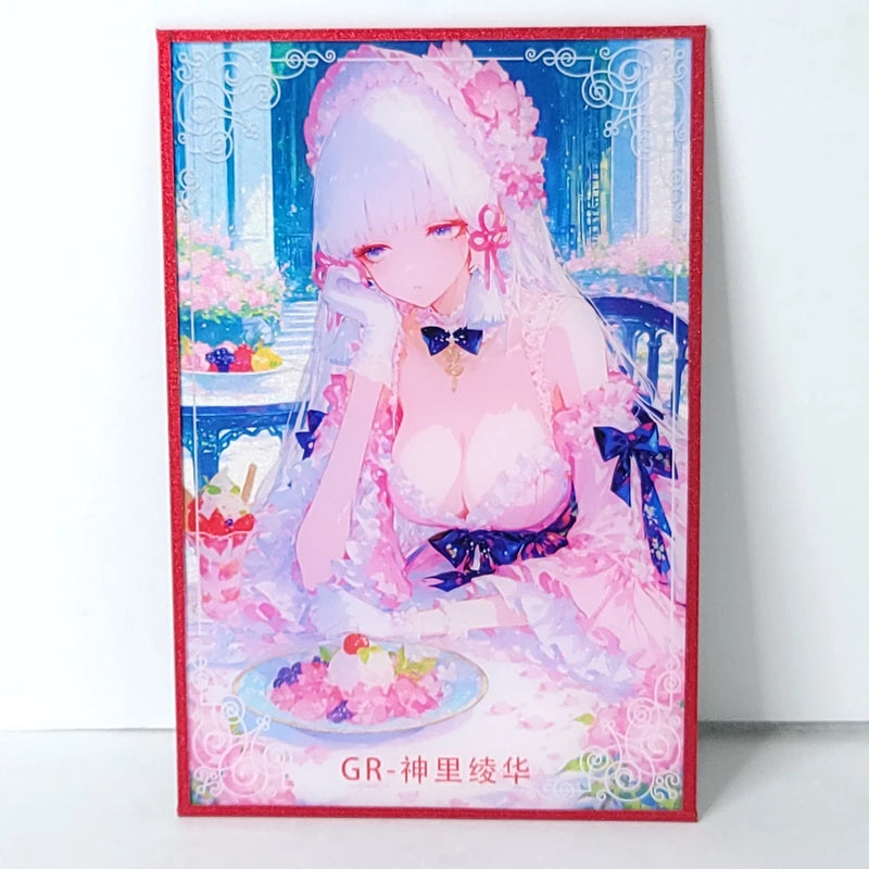 Ayaka Abstract Pink Red Dessert Waifu Card Anime Girl Wall Art Oversize Board A5 Model