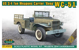 ACE 72612 WC-51 US 3/4 ton weapons carrier truck Beep Plastic model kit 1/72 Model
