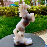1.5LB Natural Agate Hand Carved Elephant Figurine Gemstone D¨¦cor Model